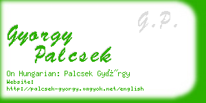 gyorgy palcsek business card